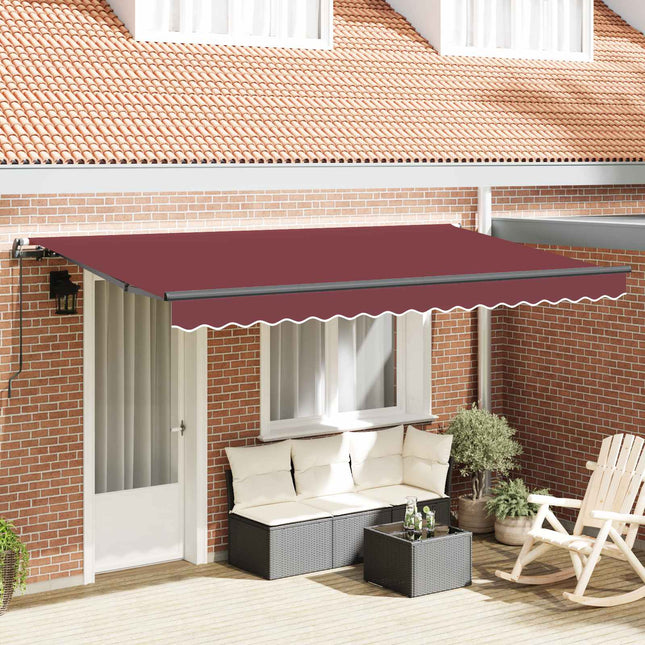 Inklapbaar Zonnescherm Bordeauxrood 250 X 200 Cm Stof Bordeaux (Anthraciet Frame)