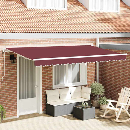 Inklapbaar Zonnescherm Bordeauxrood 250 X 200 Cm Stof Bordeaux (Wit Frame)
