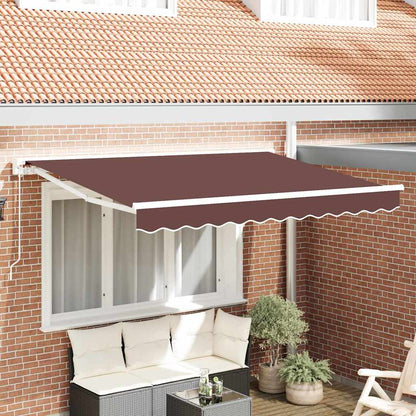 Uitschuifbare Luifel Bruin Bruin (Wit Frame)