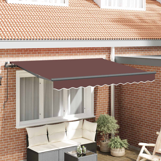 Inklapbaar Zonnescherm Bruin 300 X 200 Cm Stof Bruin (Anthraciet Frame)