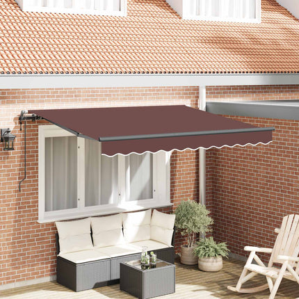 Inklapbaar Zonnescherm Bruin 300 X 200 Cm Stof Bruin (Anthraciet Frame)