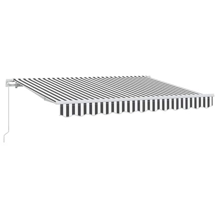 Inklapbaar Zonnescherm Antraciet 350 X 200 Cm Stof Anthraciet En Wit (Wit Frame)