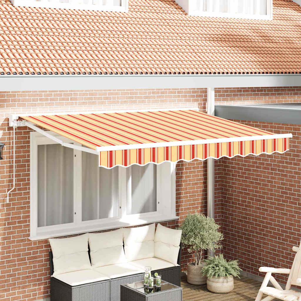 Zijde Frame Multikleur 300 X 200 Cm Polyester Met Pu-Coating Geel En Oranje (Wit Frame)