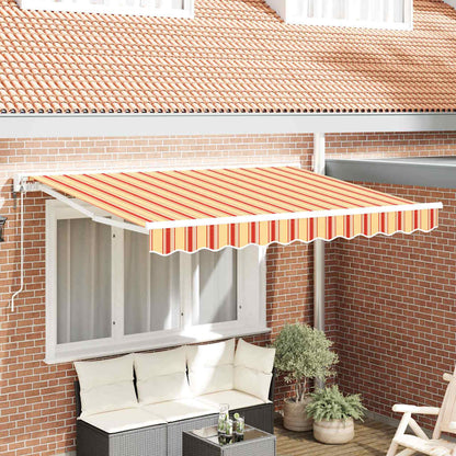 Zijde Frame Multikleur 300 X 200 Cm Polyester Met Pu-Coating Geel En Oranje (Wit Frame)