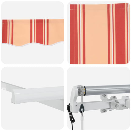 Inklapbaar Zonnescherm 350 X 200 Cm Stof Geel En Oranje (Wit Frame)