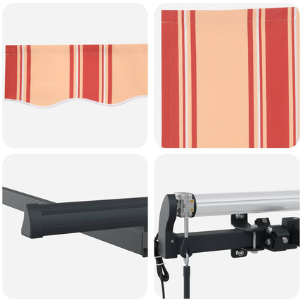 Inklapbaar Zonnescherm 350 X 200 Cm Stof Geel En Oranje (Anthraciet Frame)