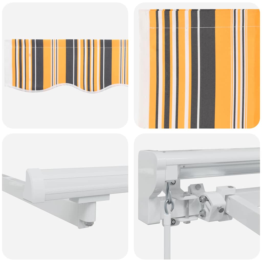 Zijde Frame En 350 X 200 Cm Polyester Met Pu-Coating Geel En Grijs (Wit Frame)