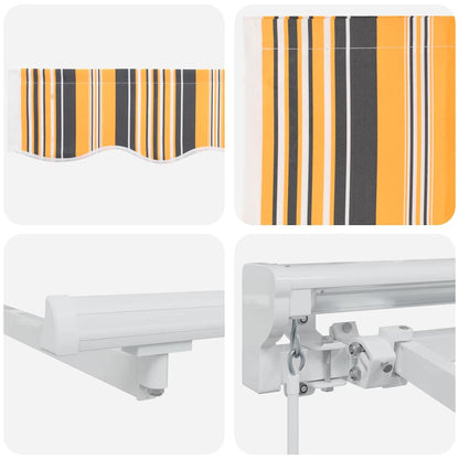 Zijde Frame En 350 X 200 Cm Polyester Met Pu-Coating Geel En Grijs (Wit Frame)