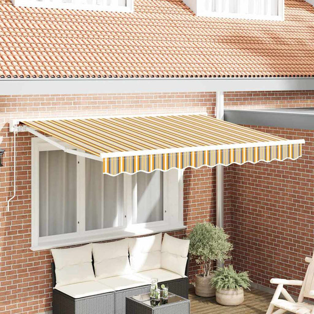 Zijde Frame En 350 X 200 Cm Polyester Met Pu-Coating Geel En Grijs (Wit Frame)