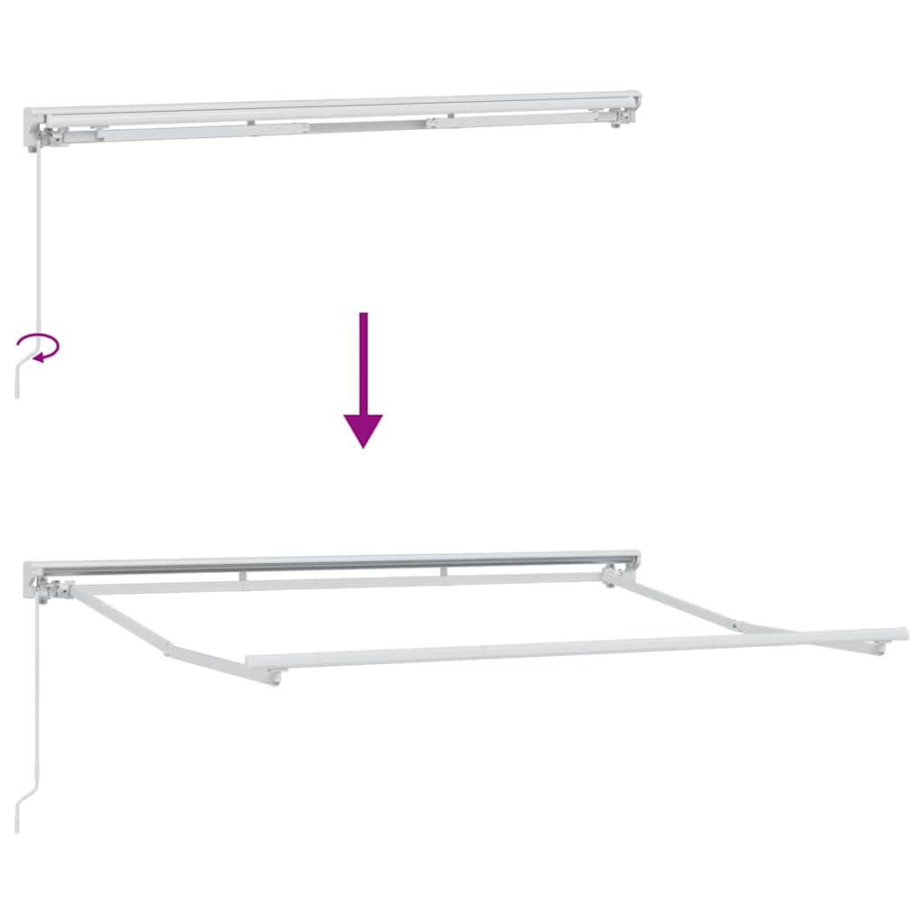 Zijde Frame En 350 X 200 Cm Polyester Met Pu-Coating Geel En Grijs (Wit Frame)