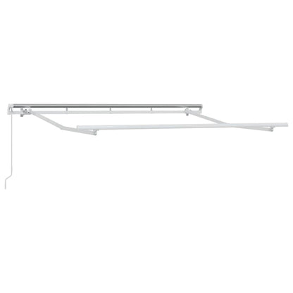 Inklapbaar Zonnescherm 350 X 200 Cm Stof Geel En Grijs (Wit Frame)