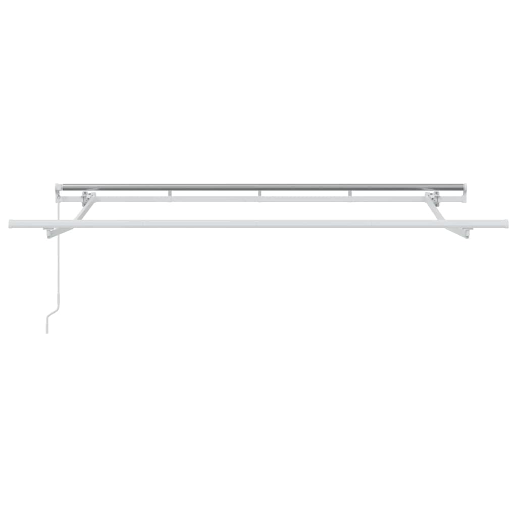 Inklapbaar Zonnescherm 350 X 200 Cm Stof Geel En Grijs (Wit Frame)