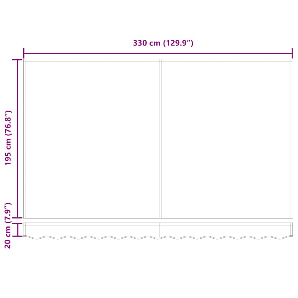 Inklapbaar Zonnescherm 350 X 200 Cm Stof Geel En Grijs (Wit Frame)