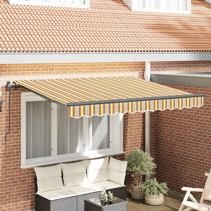 Inklapbaar Zonnescherm 350 X 200 Cm Stof Geel En Grijs (Anthraciet Frame)