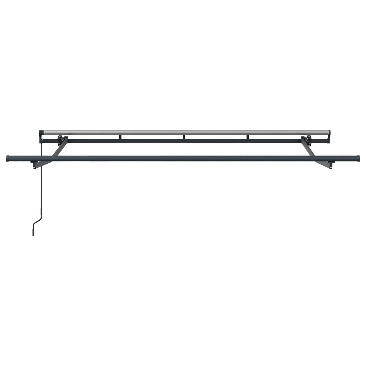 Inklapbaar Zonnescherm 350 X 200 Cm Stof Geel En Grijs (Anthraciet Frame)