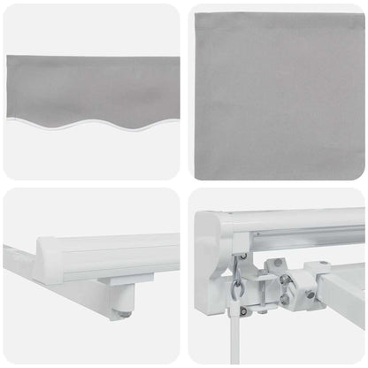 Zijde Frame Lichtgrijs 350 X 200 Cm Polyester Met Pu-Coating Lichtgrijs (Wit Frame)