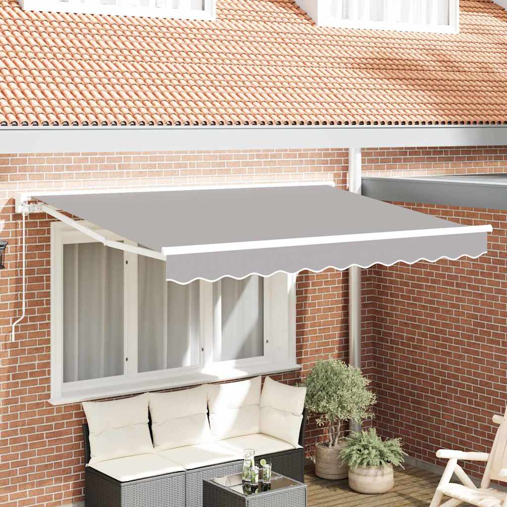 Zijde Frame Lichtgrijs 350 X 200 Cm Polyester Met Pu-Coating Lichtgrijs (Wit Frame)
