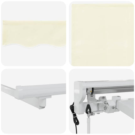 Inklapbaar Zonnescherm Crème 400 X 200 Cm Crème (Anthraciet Frame)