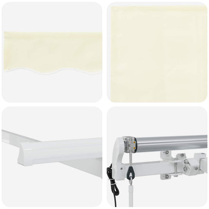 Inklapbaar Zonnescherm Crème 400 X 200 Cm Crème (Anthraciet Frame)