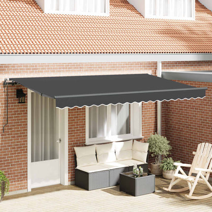 Inklapbaar Zonnescherm Antraciet 250 X 200 Cm Stof Anthraciet (Anthraciet Frame)