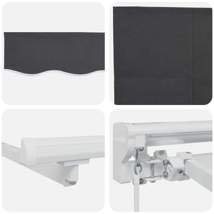 Inklapbaar Zonnescherm Antraciet 400 X 200 Cm Anthraciet (Anthraciet Frame)