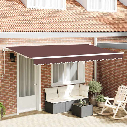 Inklapbaar Zonnescherm Bruin 250 X 200 Cm Stof Bruin (Wit Frame)