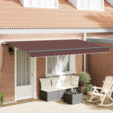 Inklapbaar Zonnescherm Bruin 300 X 200 Cm Stof Bruin (Anthraciet Frame)