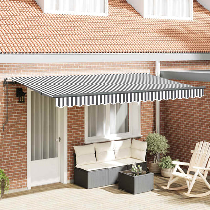 Inklapbaar Zonnescherm Antraciet 250 X 200 Cm Stof Anthraciet En Wit (Anthraciet Frame)