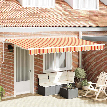 Inklapbaar Zonnescherm 300 X 200 Cm Stof Geel En Oranje (Wit Frame)