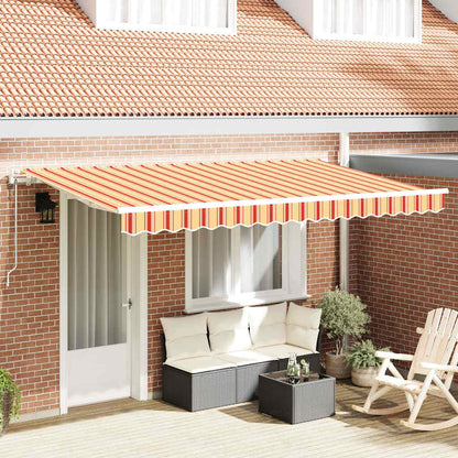 Inklapbaar Zonnescherm 300 X 200 Cm Stof Geel En Oranje (Wit Frame)