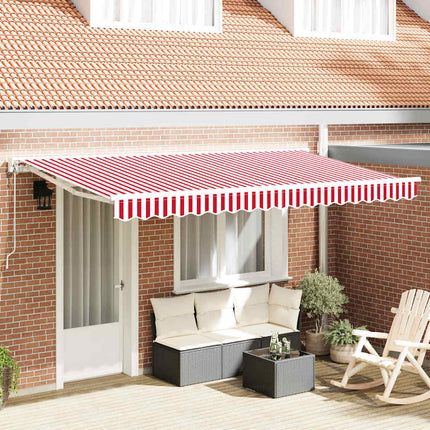 Uitschuifbare Luifel En Rood En Wit (Wit Frame)