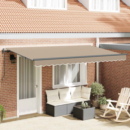 Inklapbaar Zonnescherm Beige 300 X 200 Cm Stof