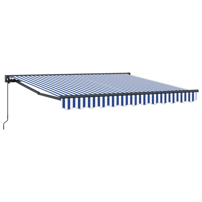 Zijde Frame En 300 X 250 Cm Polyester Met Pu-Coating Blauw En Wit (Anthraciet Frame)