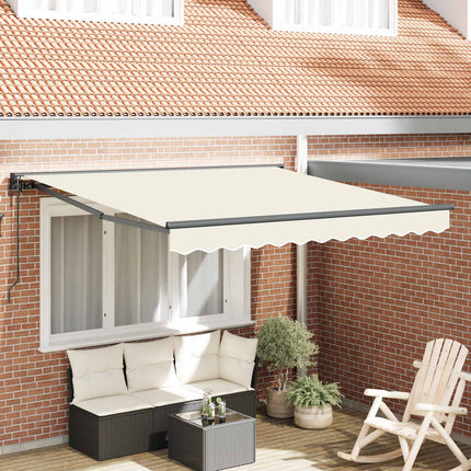 Zijde Frame Crème 300 X 250 Cm Polyester Met Pu-Coating Crème (Anthraciet Frame)