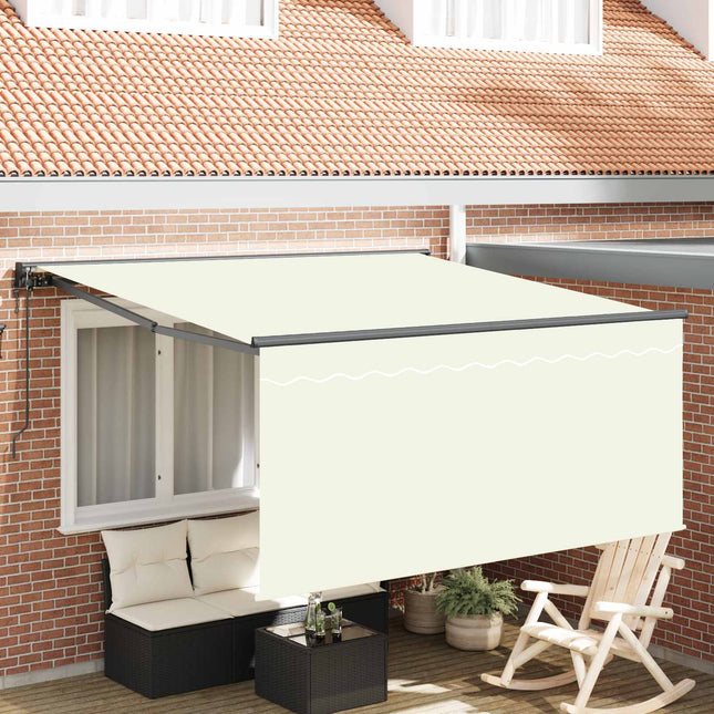 Inklapbaar Zonnescherm Crème 300 X 250 Cm Crème (Anthraciet Frame)