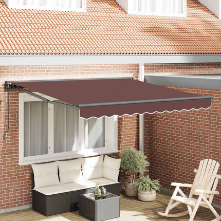 Zijde Frame Bruin 400 × 300 Cm Polyester Met Pu-Coating Bruin (Anthraciet Frame)