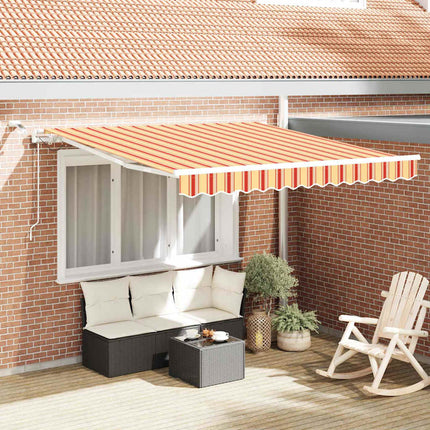 Uitschuifbare Luifel Geel En Oranje Polyester Geel/Oranje/Wit