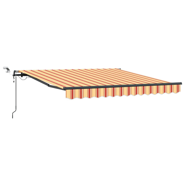 Uitschuifbare Luifel Geel En Oranje Polyester Geel/Oranje/Wit
