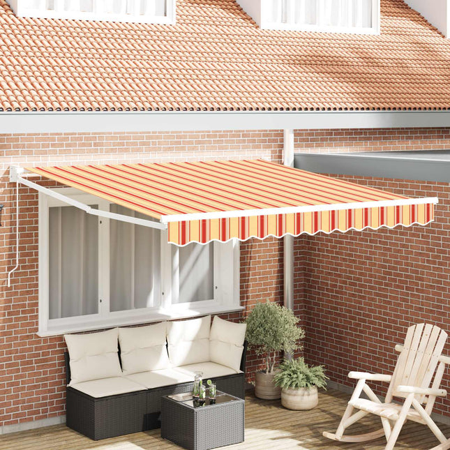 Uitschuifbare Luifel Geel En Oranje 500 X 300 X 165 Cm Geel/Oranje/Wit