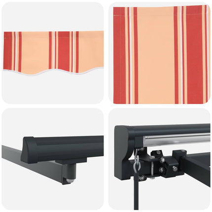 Zijde Frame Multikleur 300 X 250 Cm Polyester Met Pu-Coating Geel En Oranje (Anthraciet Frame)