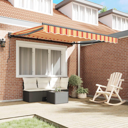 Zijde Frame Multikleur 300 X 250 Cm Polyester Met Pu-Coating Geel En Oranje (Anthraciet Frame)