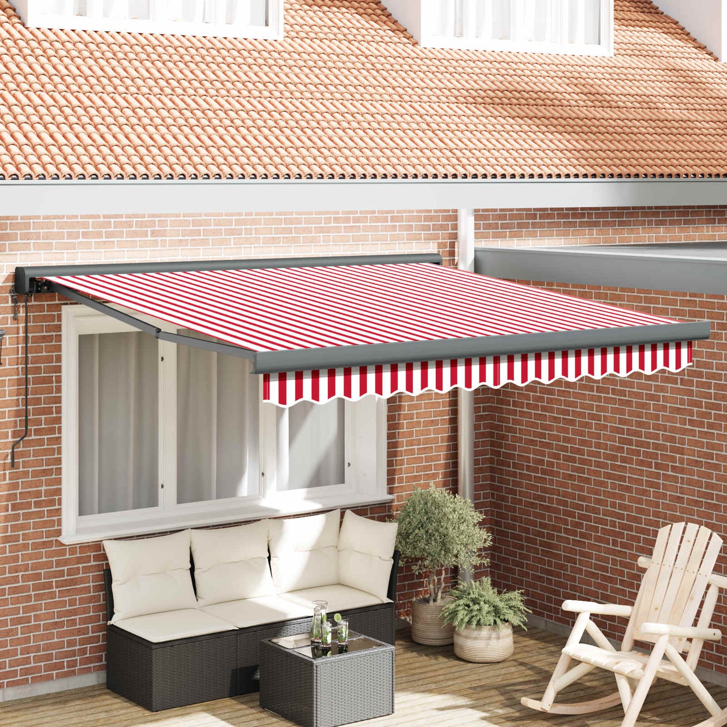 Markies 500 X 300 X 165 Cm Polyester En Aluminium Rood En Wit