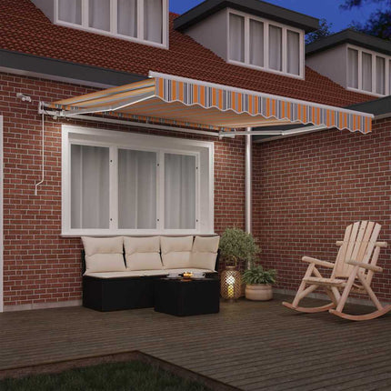 Uitschuifbare Luifel Meerkleurig Polyester Oranje/Grijs/Blauw/Wit