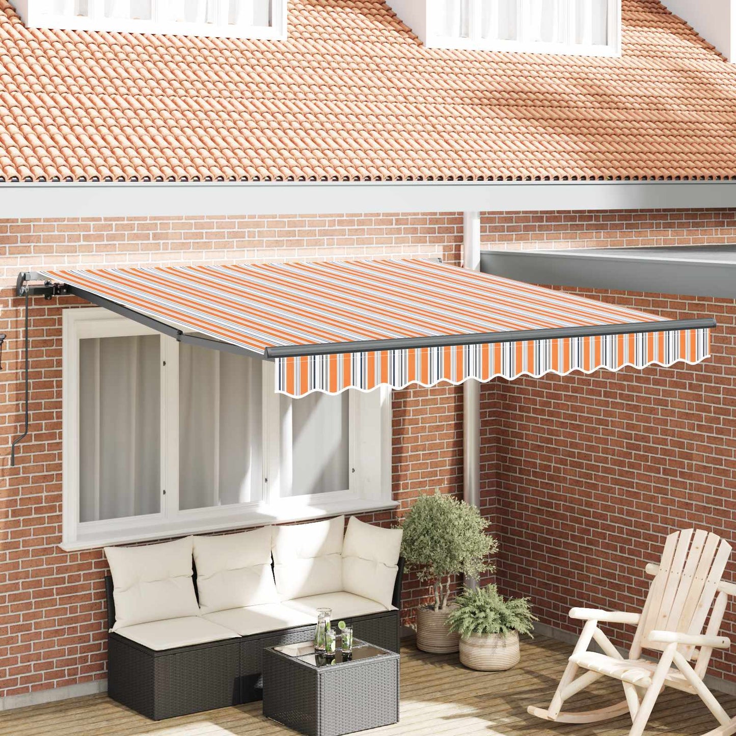 Inklapbaar Zonnescherm Multikleur Blauw En Oranje