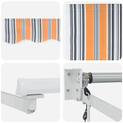 Inklapbaar Zonnescherm Multikleur 300 X 250 Cm Blauw En Oranje