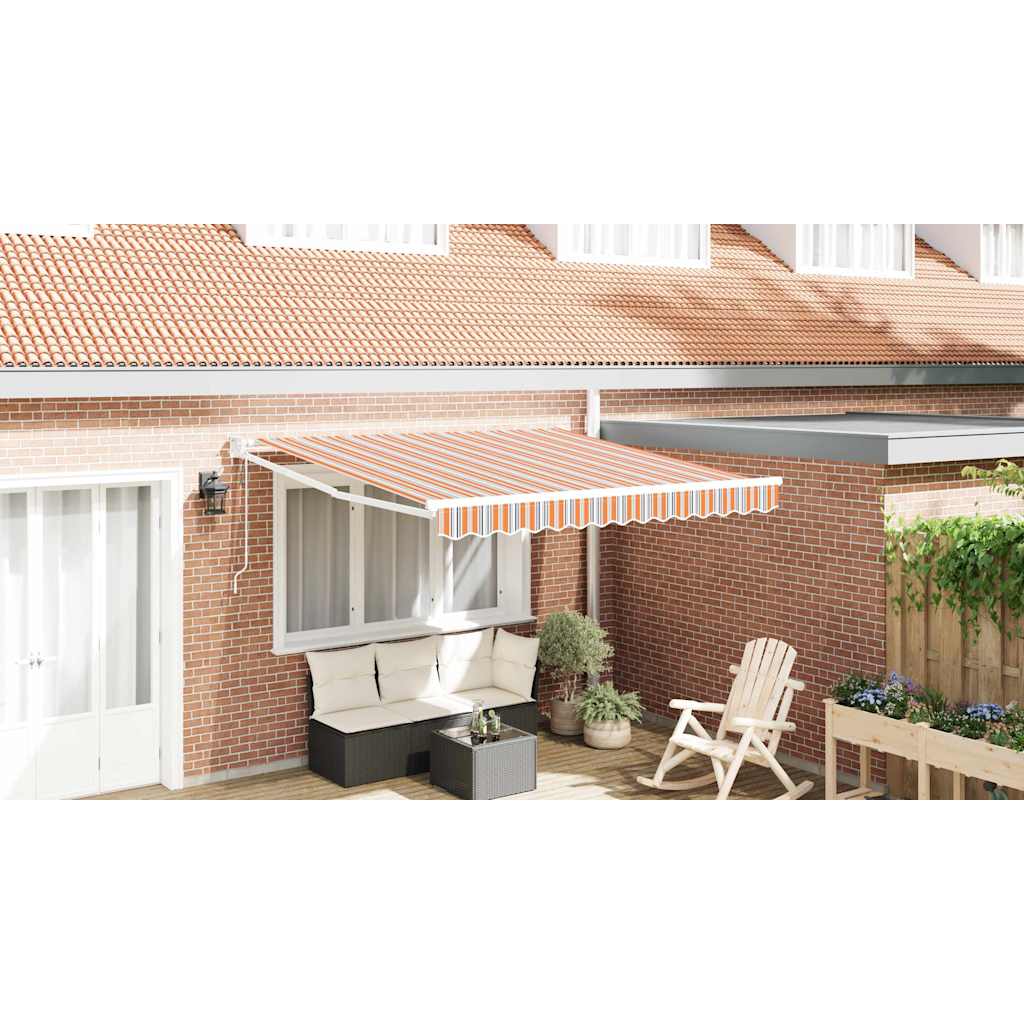 Inklapbaar Zonnescherm Multikleur 300 X 250 Cm Blauw En Oranje