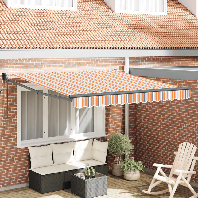 Inklapbaar Zonnescherm Multikleur 300 X 250 Cm Blauw En Oranje