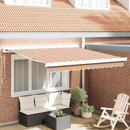 Uitschuifbare Luifel Meerkleurig Oranje/Grijs/Blauw/Wit