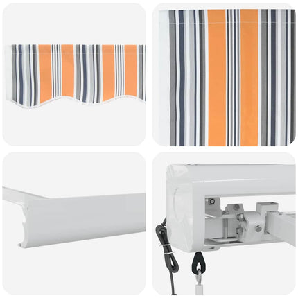 Uitschuifbare Luifel Meerkleurig 300 X 250 X 165 Cm Oranje/Grijs/Blauw/Wit