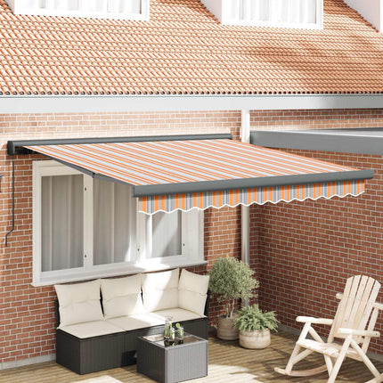 Uitschuifbare Luifel Meerkleurig Oranje/Grijs/Blauw/Wit
